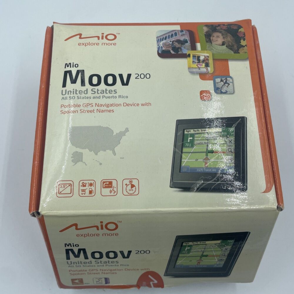 Mio Moov M200 GPS Navigation Spoken Street Names All 50 States + Puerto Rico